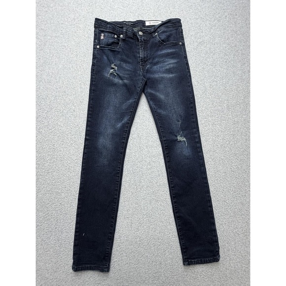 Ag Adriano Goldschmied Other - AG Adriano Goldschmied Jeans Youth 14 Blue Knit Stryker Straight Ripped Denim